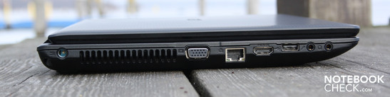 Sol: Güç, VGA, Ethernet, HDMI, USB 2.0, mikrofon, kulaklık