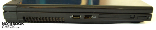Sol: Hava çıkışı, 2x USB 2.0, ExpressCard/54, WiFi anahtarı