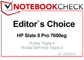 Editor's Choice in February 2014: HP Slate 8 Pro 7600eg