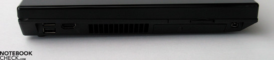 Sol: 2x USB 2.0, HDMI çıkışı, SD kart okuyucu, Firewire