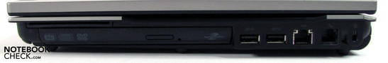 sağ: SmartCard okuyucu, yazıcı, 2x USB 3.0, LAN, modem, Kensington kilidi