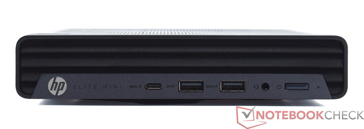 Ön taraf: USB Type-C 20 Gbit/s, 2x USB Type-A 10 Gbit/s, 3,5 mm ses