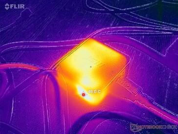 AC adaptörü yük altındayken 46 C'nin üzerine çıkar