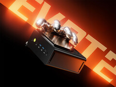 GMKtec Evo-T2, Evo-X2'den daha yüksek bir lansman fiyatına sahiptir, ancak şu anda daha ucuzdur. Resimde: mini bilgisayarın bir bölümünü gösteren bir tanıtım resmi.