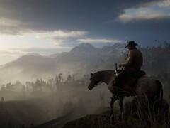Red Dead Redemption 2'de Arthur Morgan'ı atının üzerinde gösteren bir görüntü.