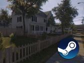 Steam logosunun üstüne bindirilmiş bir oyun içi ekran görüntüsü.