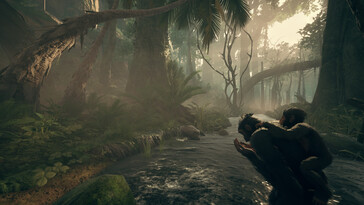 Ancestors'ta bir ormanı gösteren bir görüntü: İnsanlık Serüveni.