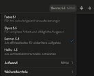 Sonnet 5.5'in seçili olduğu Claude.ai model seçicisinin ekran görüntüsü