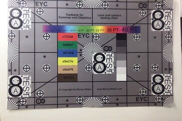 The entire view of our test chart