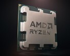 AM5 tabanlı modern bir AMD Ryzen CPU'nun neye benzediğini gösteren bir çip çekimi