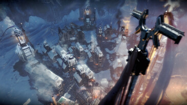 Frostpunk'taki binaları gösteren bir resim.