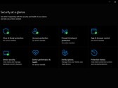 "Güvenlik bir bakışta" menüsünü gösteren Windows Güvenlik uygulaması kontrol paneli.