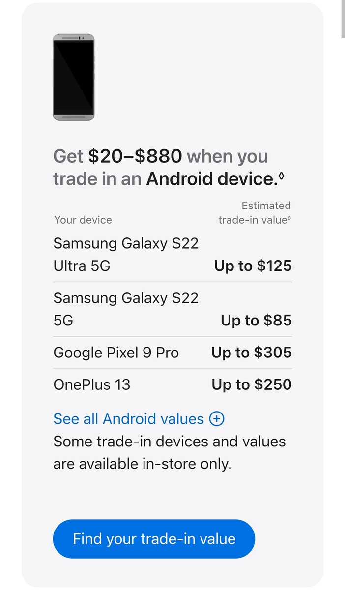 Yeni Android takas değeri
