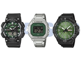 Resimde soldan sağa: Casio AEQ-110W-3A2V, W-218HD-3AV ve MRW-210H-3BV.