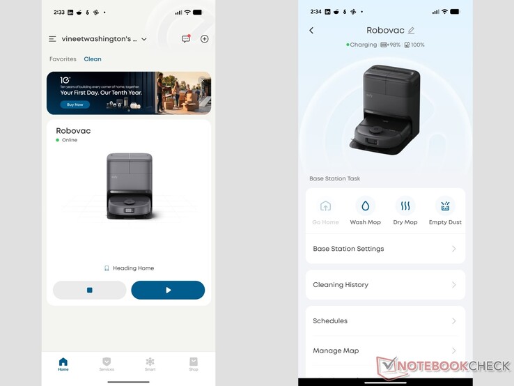 omni C28 için eufy uygulama arayüzü.