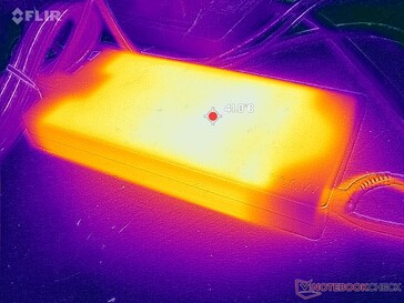 AC adaptörü, oyunlar gibi zorlu yükleri uzun süre çalıştırırken 41 C'nin üzerine çıkar