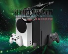 Final Fantasy 7 Rebirth logosu Xbox konsollarının ve depolamanın üzerinde