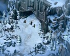 Thronebreaker: The Witcher Tales oyununda karlı bir manzarayı gösteren bir resim.