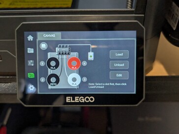 Centauri Carbon 2 dokunmatik ekran üzerinde Canvas kullanıcı arayüzü.