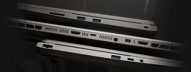 Tuxedo InfinityBook Max 15 oyun dizüstü bilgisayarı iyi bir bağlantı noktası dizisine sahiptir. (Resim kaynağı: Tuxedo)