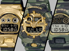 Casio'nun Haziran ayında dört yeni Camo ve Altın temalı saat piyasaya süreceği bildiriliyor (GA-V01CMG-3A görselde mevcut değil)