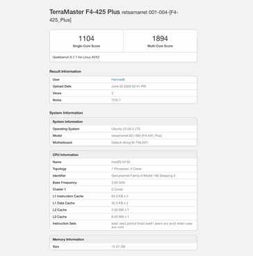 Intel N150 İşlemcili TerraMaster F4-425 Plus
