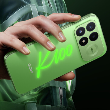 Redmi K100 Pro'nun yeşil renk seçeneği.