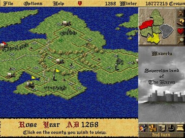 Resimde: Lords of the Realm II oyunundan bir ekran görüntüsü.