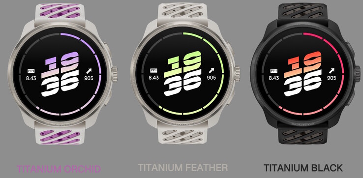Suunto Race 3S akıllı saat, Titanium Orchid, Titanium Feather ve Titanium Black renk seçenekleriyle sunulur.