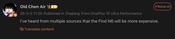 Sızıntı Find N6 için fiyat artışına işaret ediyor.