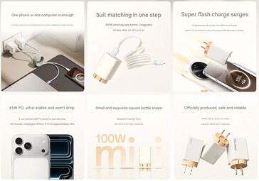 100W şarj cihazının öne çıkan özellikleri