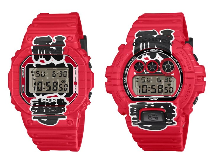 Casio G-Shock DW-5600AKA-4 (solda) ve DW-6900AKA-4 (sağda) saatler