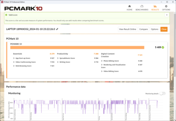 Pil üzerinde PCMark 10