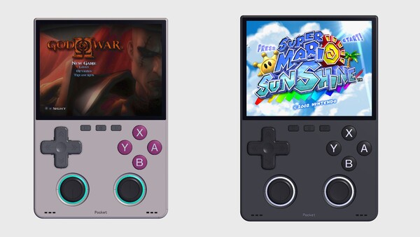 MagicX Pocket Dream'in revize edilmiş tasarımında, joystick'lerin artık alt kısımda yer aldığı görülüyor.