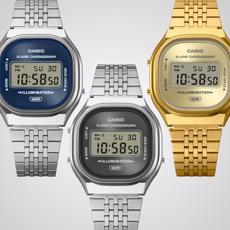 Soldan sağa doğru: Casio A140WE-8A, A140WE-2A ve A140WEG-9A.