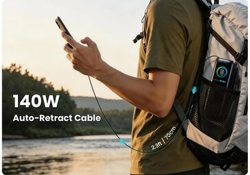 Podix PR70, dahili geri çekilebilir bir USB-C kablosuna sahiptir