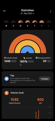 Target values can be customized in the Mi Fitness app.