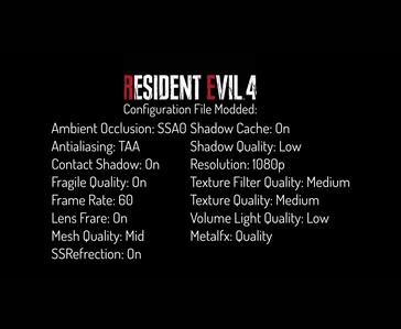 iPhone 18 Pro Max ve iPhone 17 Pro Max oyun testinde kullanılan Resident Evil 4 grafik ayarları.