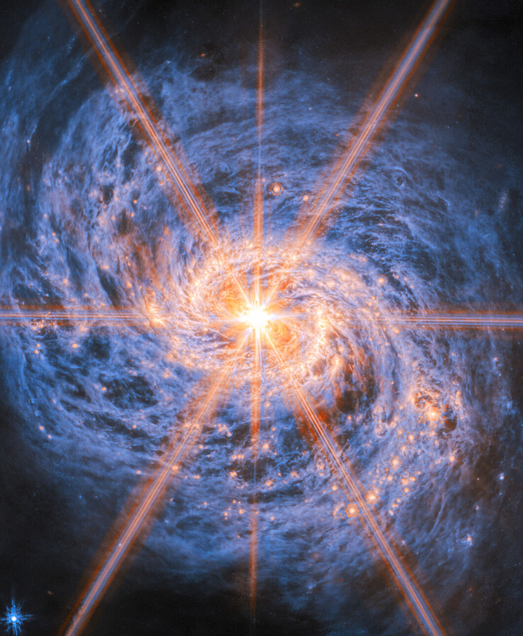 NGC 1068 galaksisini gösteren bir görüntü.