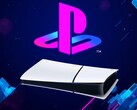PS5 Dijital konsol PlayStation logosunun altında yatay olarak durmaktadır