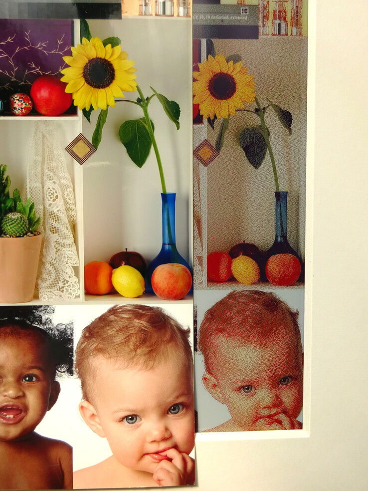 E Mürekkep paneline karşı fotoğraf baskısı.