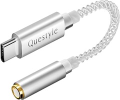 Questyle Qlink-C sadece 5 gram (0,17 oz.) ağırlığında giriş seviyesi bir USB-C DAC'tır. (Resim kaynağı: Questyle)