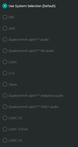 bluetooth için mevcut ses kodekleri