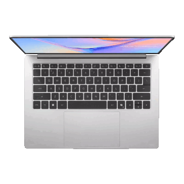 Asus Vivobook S14, klavyesi ve dokunmatik yüzeyiyle üstten görünüm