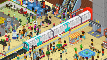 Overcrowd'da bir metro istasyonunu gösteren bir görüntü: Bir Commute 'Em Up. (Resim kaynağı: Steam)
