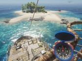 Stranded Deep'teki bir adayı gösteren bir görüntü.
