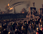 Total War: Attila oyununda bir kuşatma ve onagerleri gösteren bir resim.