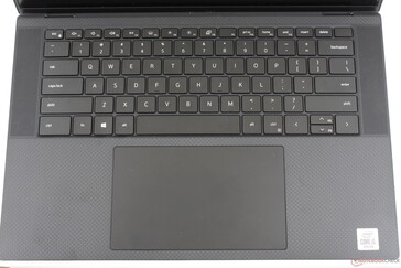 Slight layout changes from the XPS 15 7590. Dell has added additional speaker grilles along the sides of the keyboard