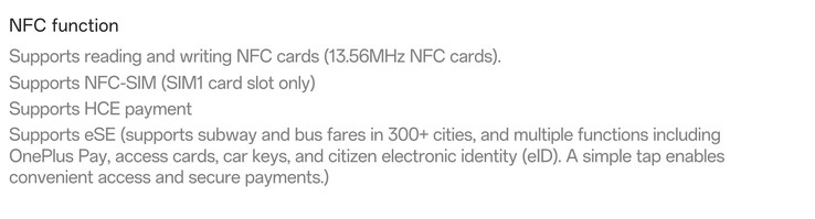 Turbo 6X NFC'yi destekler.