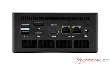 Arka:2x USB 3.2 Gen 2, DisplayPort 1.4, USB 4 (40 Gbps), OCuLink (64 Gbps), HDMI 2.1, 2x RJ45 2.5G, güç bağlantısı (19V, 6.32A)